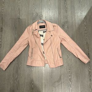 Small Pink Leather Jacket by Guess